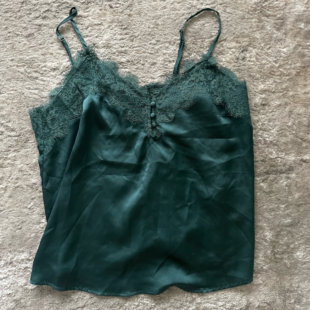 Abercrombie emerald silk tank